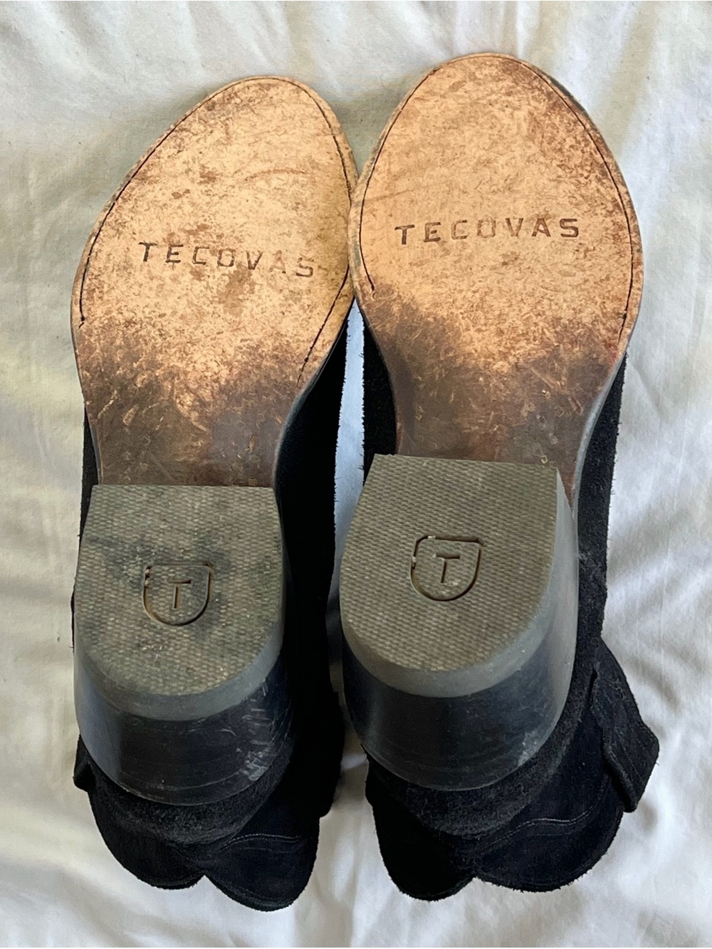 Women’s Tecovas Black Suede Western Ankle Boots - Picture 4 of 8